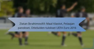 Zlatan Ibrahimović: Maal tilastot, Pelaajan panokset, Otteluiden tulokset UEFA Euro 2016