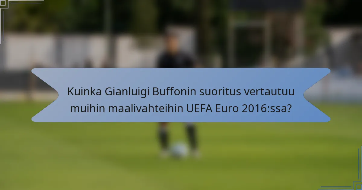 Kuinka Gianluigi Buffonin suoritus vertautuu muihin maalivahteihin UEFA Euro 2016:ssa?