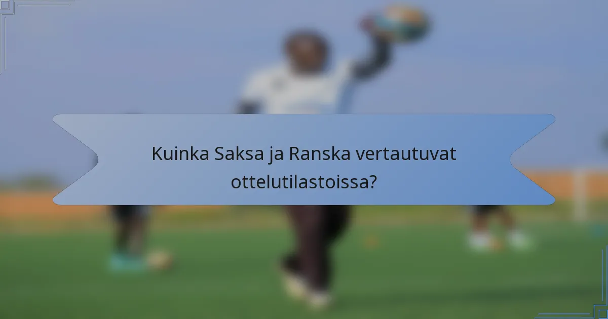 Kuinka Saksa ja Ranska vertautuvat ottelutilastoissa?